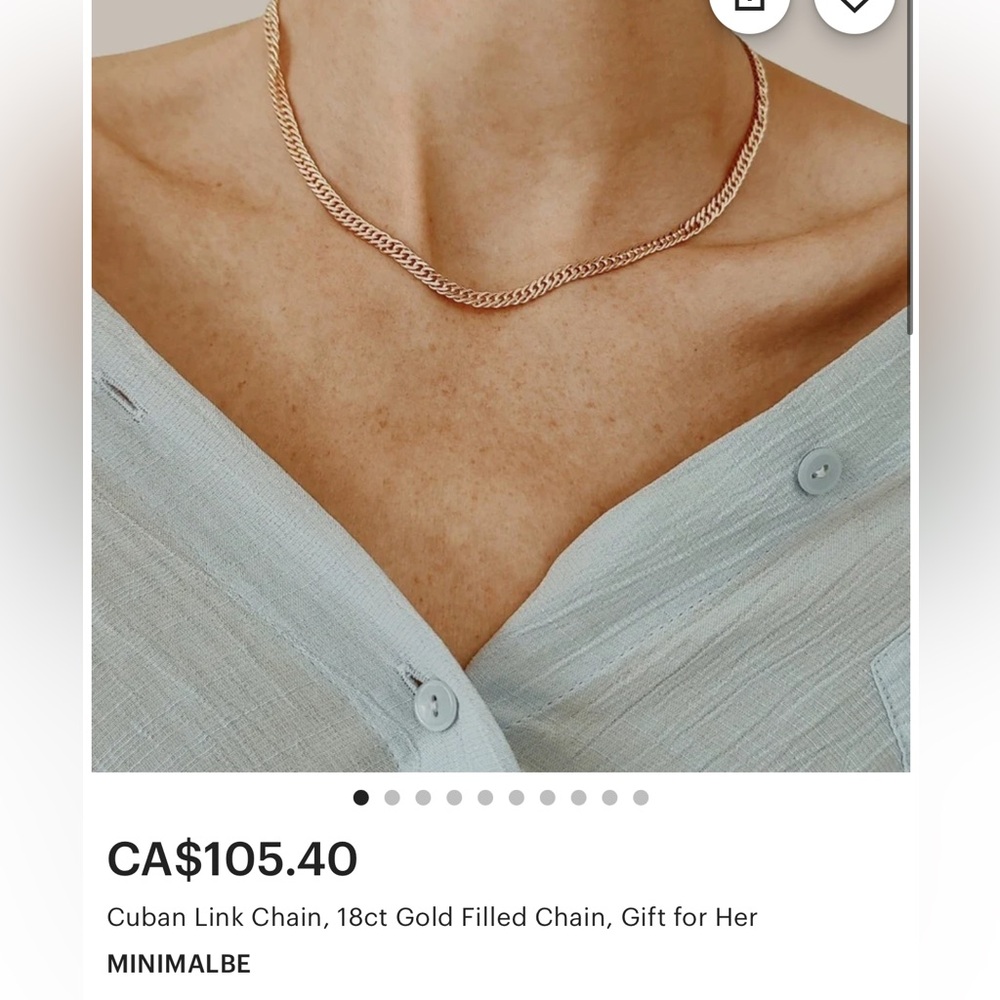Gold Cuban Link Chain Necklace